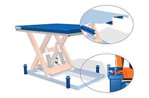 Versterkt platform voor heftafel